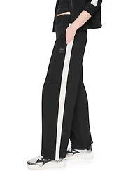 Dkny Sport Women's High-Rise Modified Wide-Leg Side-Stripe Pant