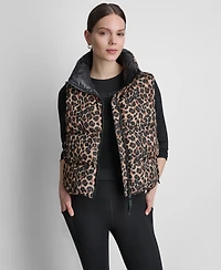 Dkny Sport Women's Puffer Animal-Print Vest