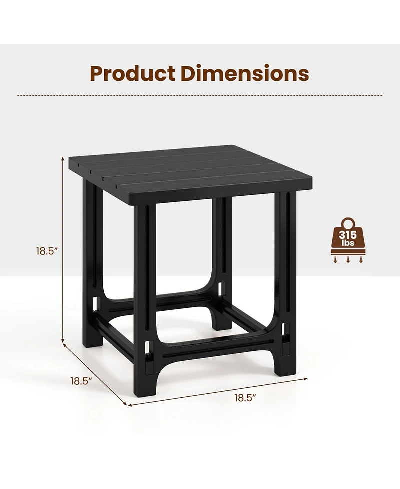 Mecale Set of 2 18.5 Slatted Adirondack Side Tables, Each Holds 315 lbs