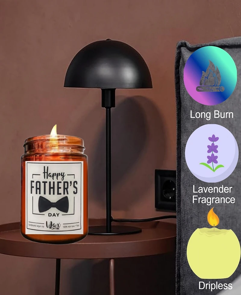 Lovery Happy Father's Day Candle Lavender Scented Soy Wax, 10oz