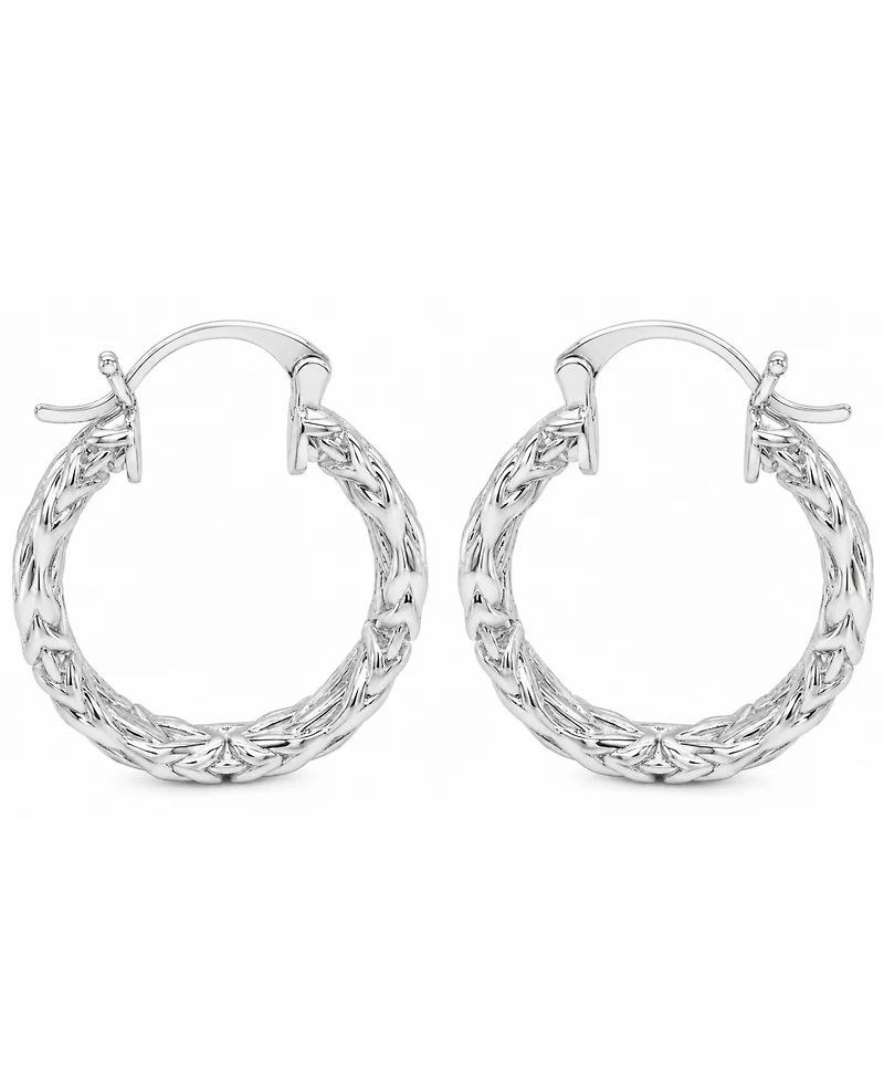 And Now This Byzantine Texture Small Hoop Earrings, 0.98"