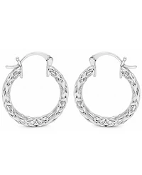 And Now This Byzantine Texture Small Hoop Earrings, 0.98"