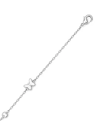 And Now This Cubic Zirconia Fine Silver-Plated or 18K Gold-Plated Butterfly Anklet