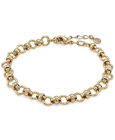 And Now This Fine Silver-Plated or 18K Gold-Plated Circle Link Bracelet
