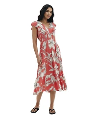 Finery London Women's Mattie V-Neck Tiered Midi Dress