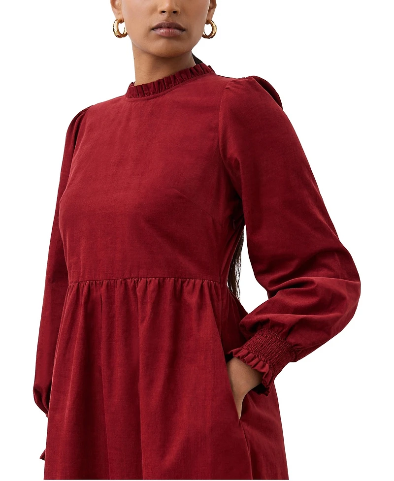Finery London Women's Esme Long Sleeve Corduroy Midi Dress
