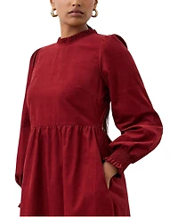 Finery London Women's Esme Long Sleeve Corduroy Midi Dress