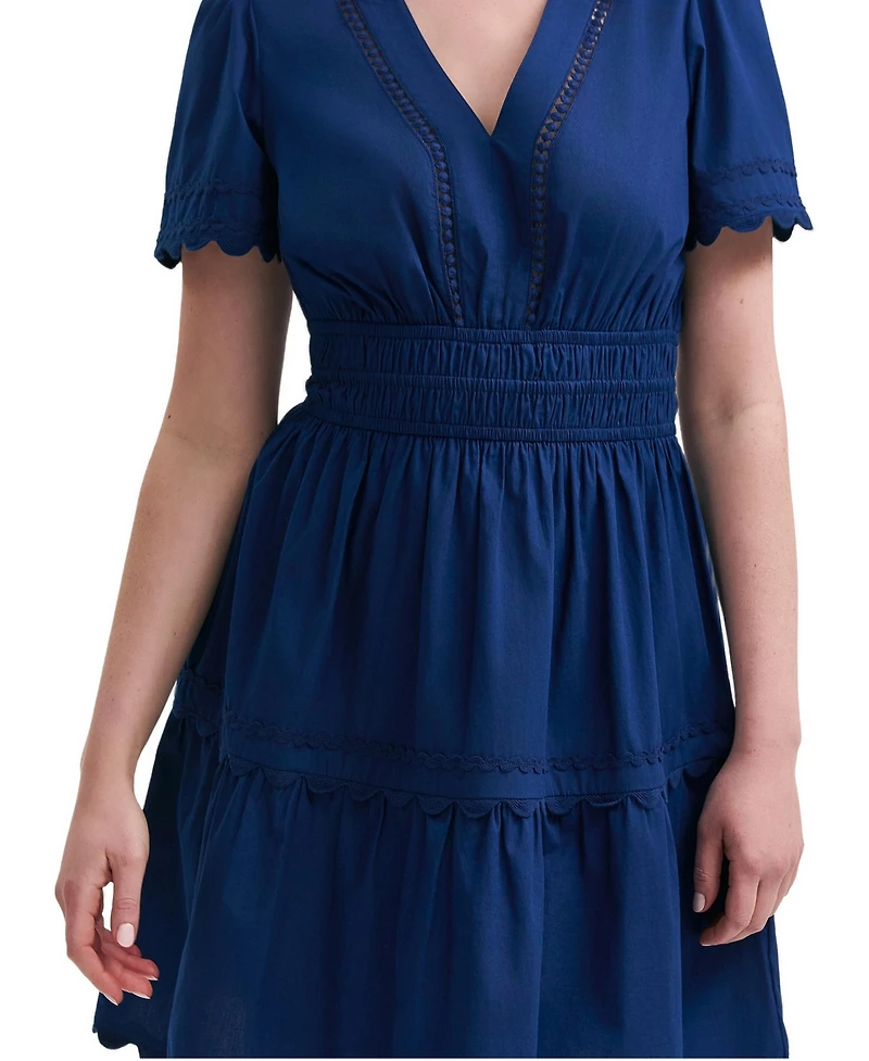 Finery London Women's Reece Ric Rac Trim Cotton Short Dress
