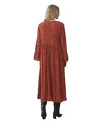 Finery London Women's Laura V-Neck Animal Print Midi Dress