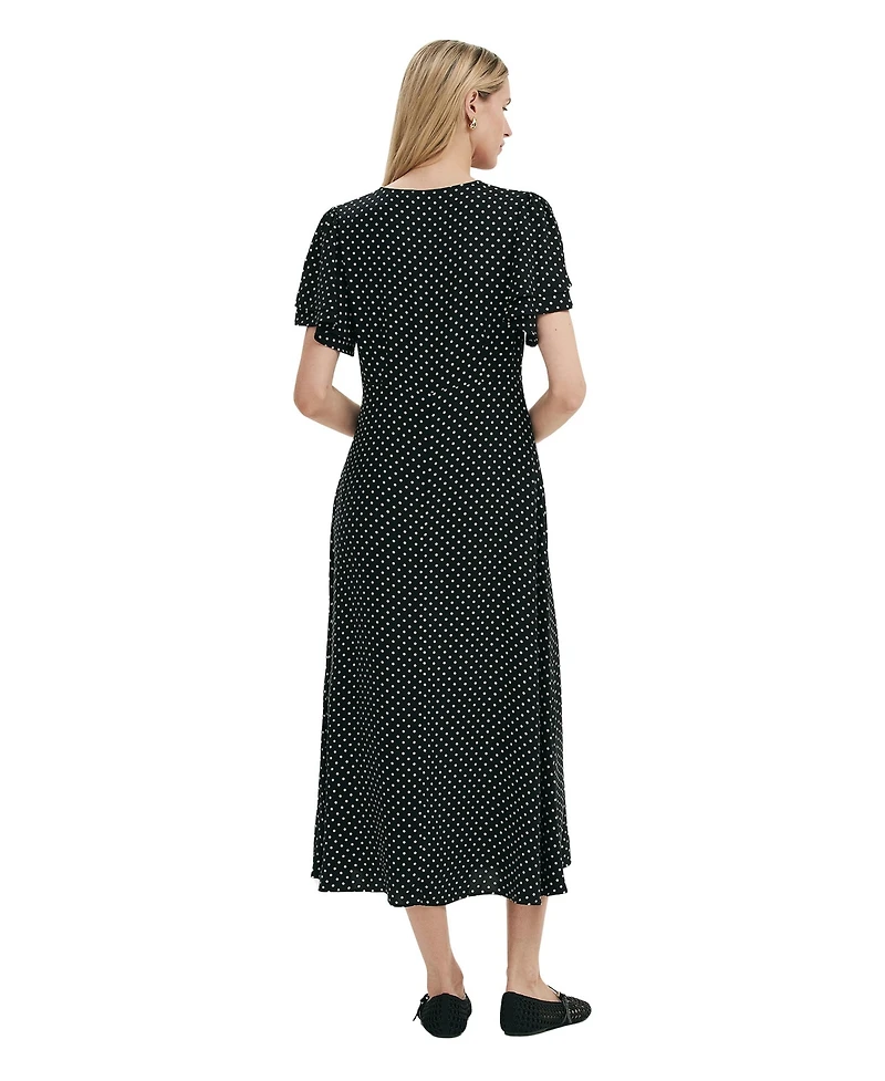 Finery London Women's Saskia Polka Dot Midi Tea Dress