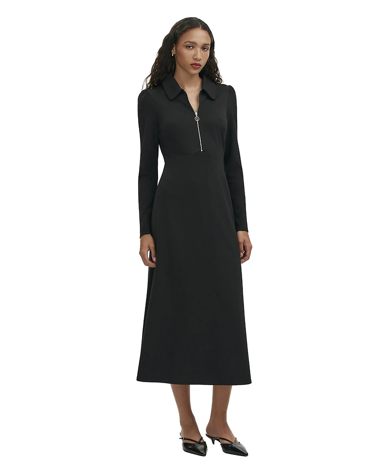 Finery London Women's Elvira Ponte Zip Front Midi Dress