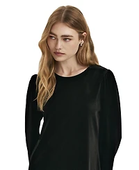 Finery London Women's Hattie Velvet Round Neck Short Dress