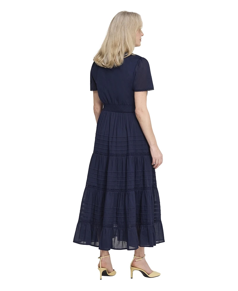 Finery London Women's Juniper Short Sleeve Cotton Midi Dress