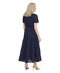 Finery London Women's Juniper Short Sleeve Cotton Midi Dress