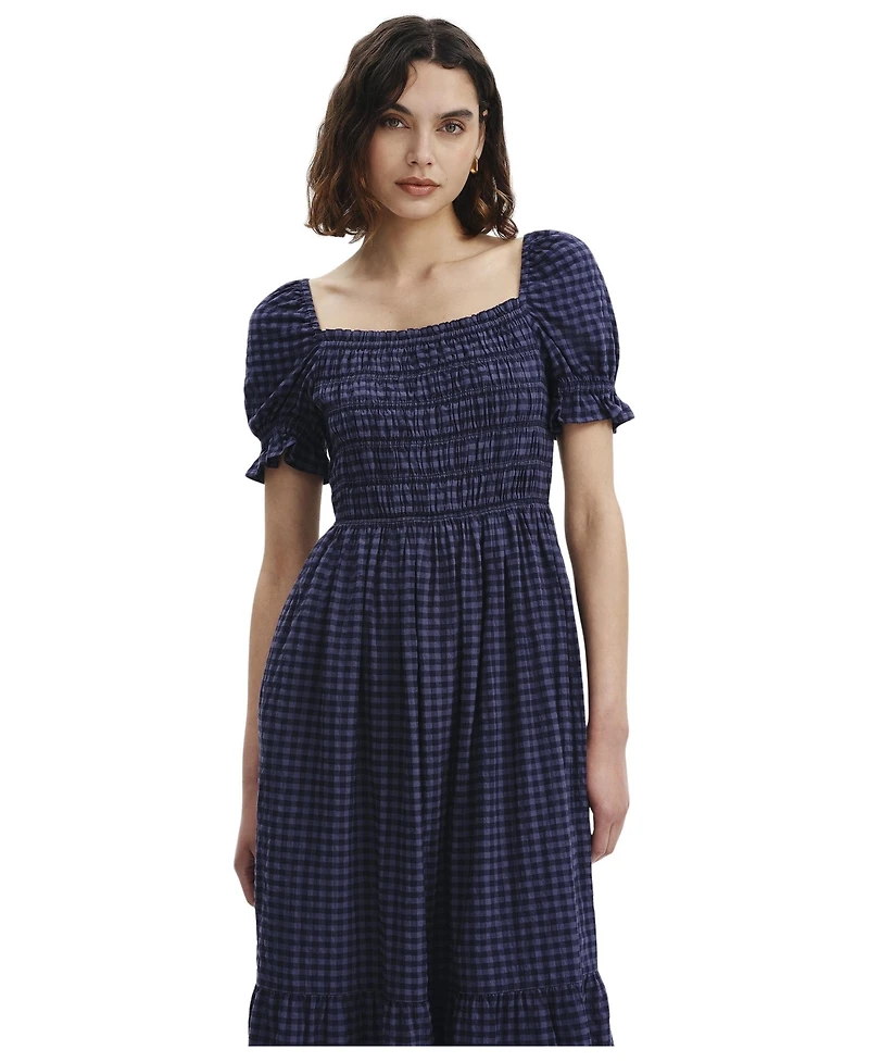 Finery London Women's Dawn Short Sleeve Square Neck Midi Dress