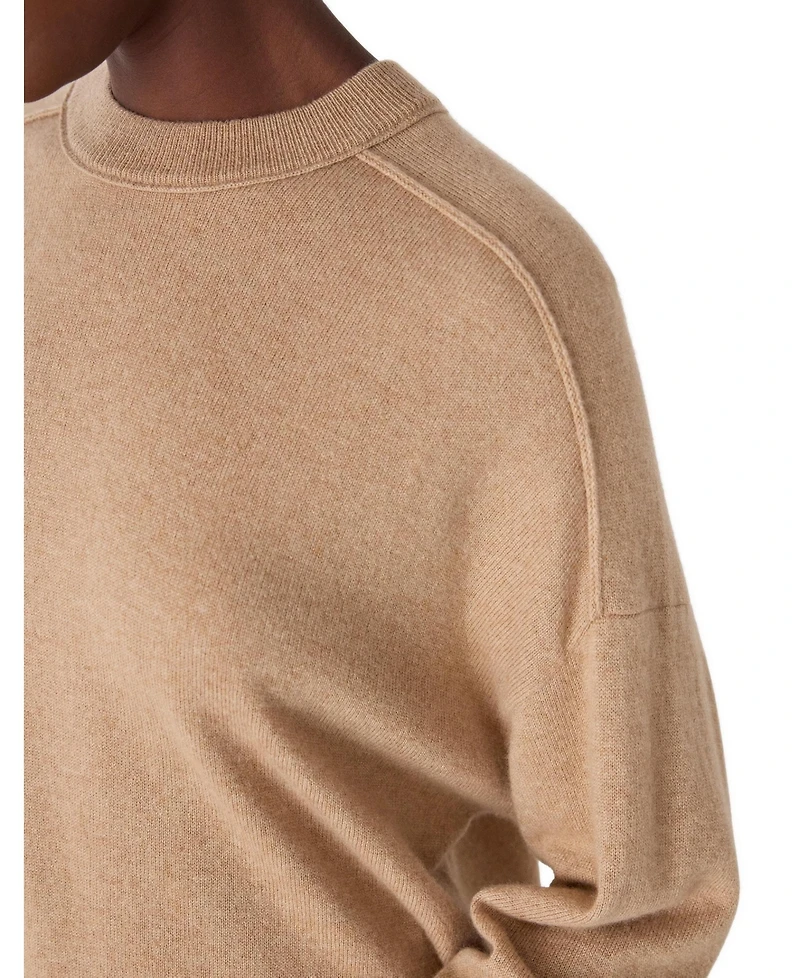 Whistles Women's Cashmere Seam Detail Crew Sweater