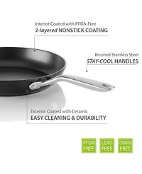 Techef - Onyx Collection - 12 Inch Frying Pan with Cover