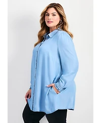 Avenue Women's Plus Sia Chambray Shirt