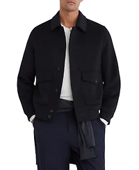 Reiss Men's Deluca Wool-Blend Flap-Pocket Bomber Jacket