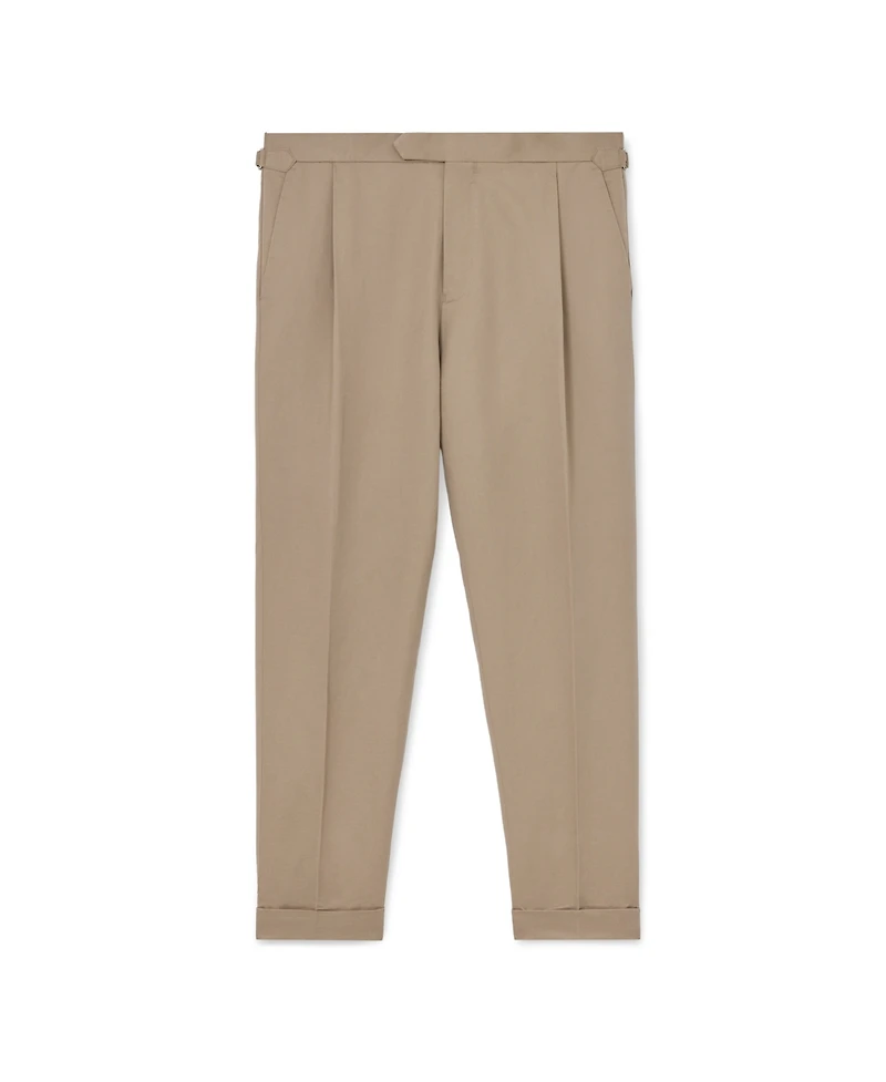 Reiss Men's Com Cotton-Linen Blend Tapered Pleated Trousers Pants