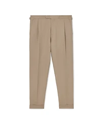 Reiss Men's Com Cotton-Linen Blend Tapered Pleated Trousers Pants