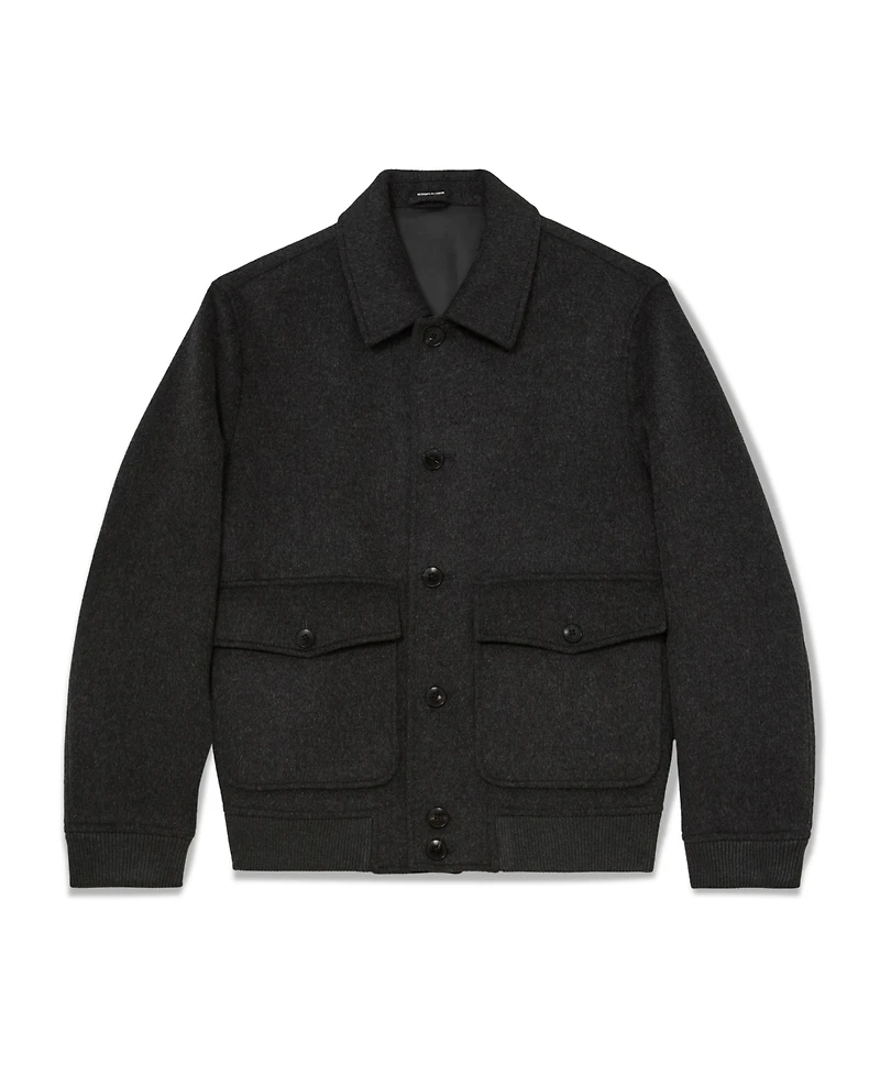 Reiss Men's Deluca Wool-Blend Flap-Pocket Bomber Jacket