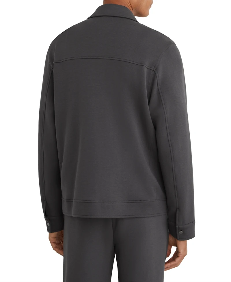 Reiss Men's Thom Sueded Interlock Jersey Overshirt