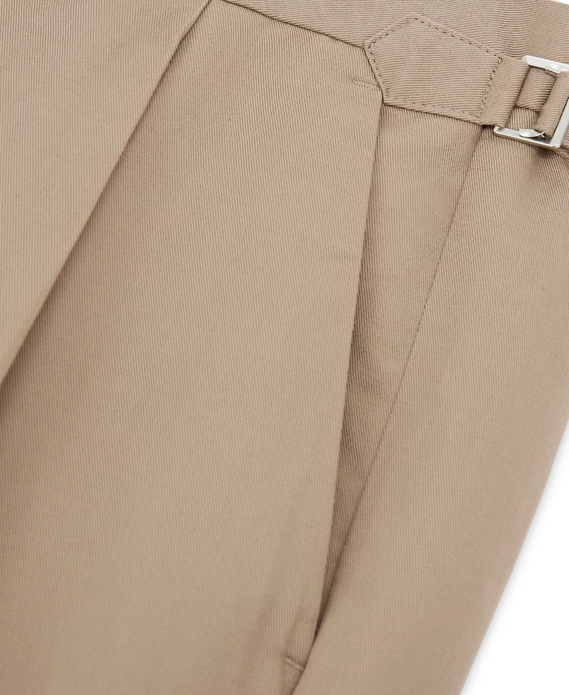 Reiss Men's Com Cotton-Linen Blend Tapered Pleated Trousers Pants