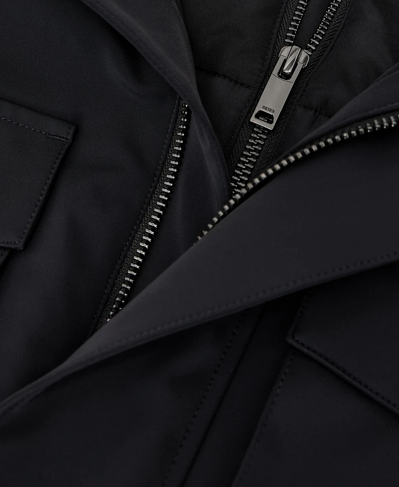 Reiss Men's Glick Hooded Removable Gilet Four-Pocket Jacket