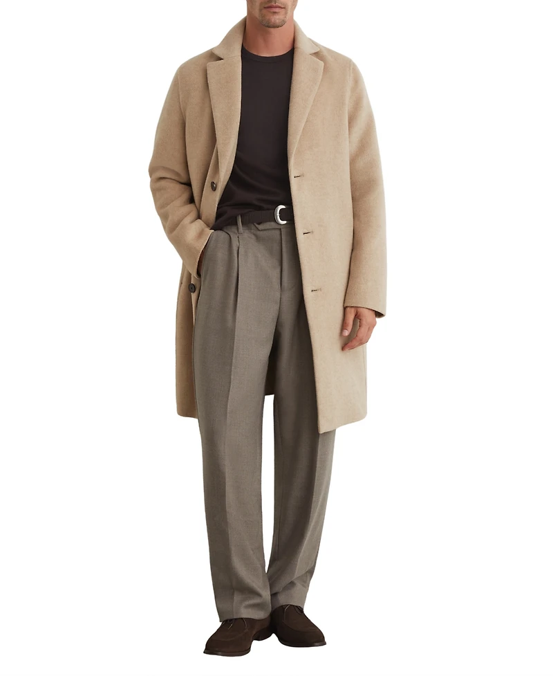 Reiss Men's Knight Single-Breasted Wool-Blend Brushed Overcoat