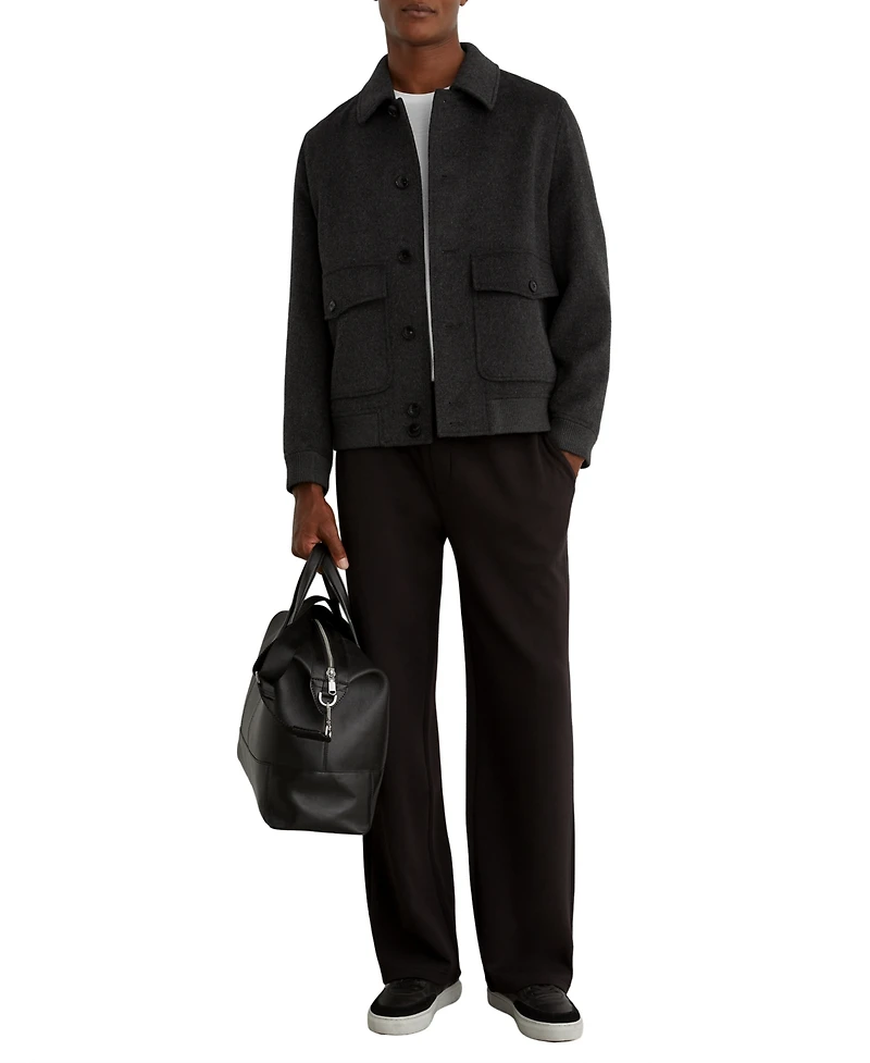 Reiss Men's Deluca Wool-Blend Flap-Pocket Bomber Jacket