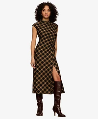 Sanctuary Women's Autumn Edit Plaid Sleeveless Midi Dress