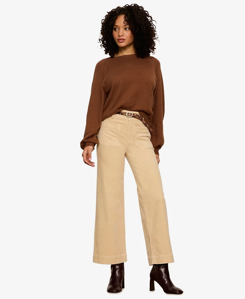 Sanctuary Women's Soft Popover Crewneck Long-Sleeve Sweater
