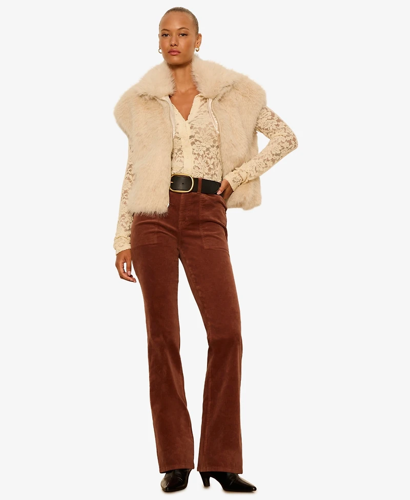 Sanctuary Women's Play Date Corduroy Mid-Rise Bootcut Pants