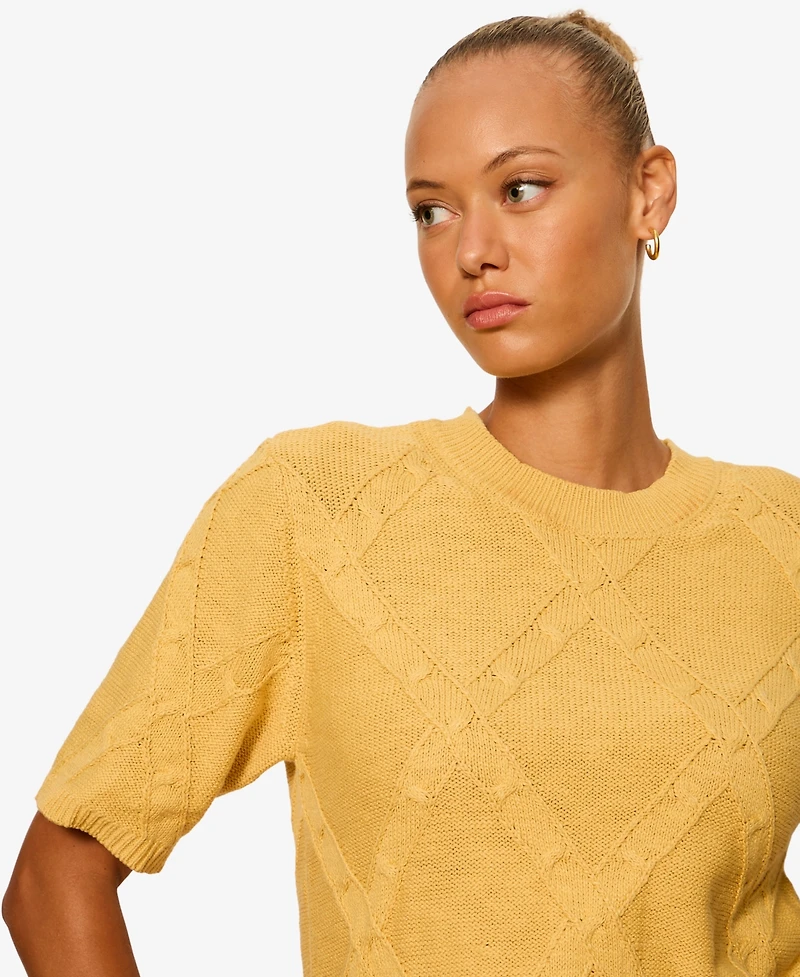 Sanctuary Women's Short-Sleeve Cotton Sweater T-Shirt