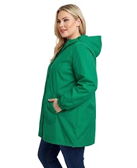 Woman Within Women's Plus Hooded Slicker Raincoat