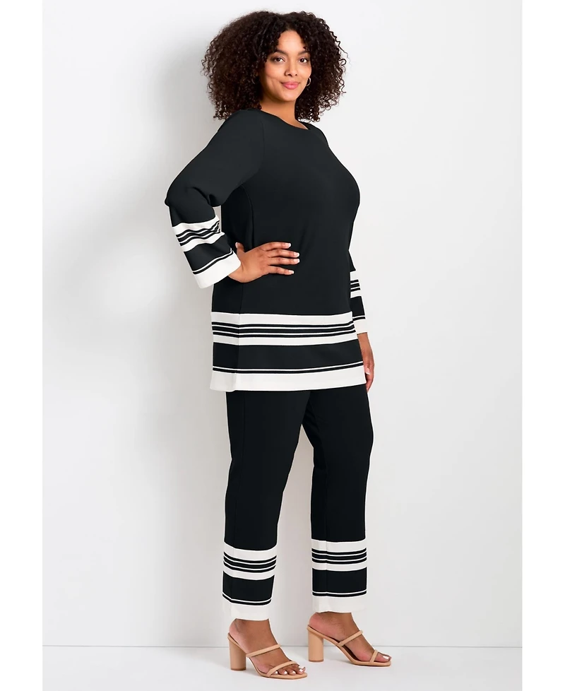 Avenue Plus Border Stripe Women's Tunic
