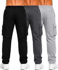 Blue Ice Men's Fleece-Lined Cargo Open-Bottom Sweatpants