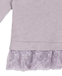 Rare Editions Baby Girls' Lurex Rib Knit Top to Matchy Ruffle Leggings, 2-Piece Set