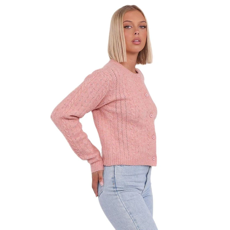 Petal and Pup Women's Bonnie Cable-Knit Fitted Cardigan