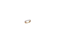 Rachel Glauber Geometric Two-Toned Gold Plated Cz Pave Slim Band Ring
