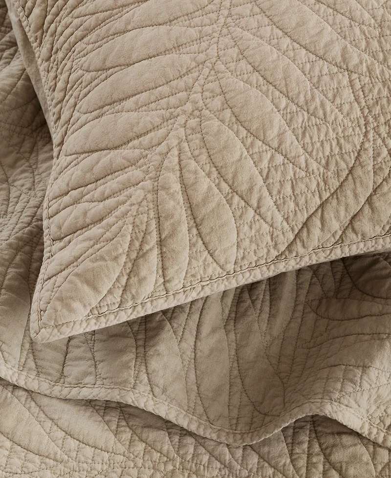Harbor House Botanical Leaves Stone-Washed Cotton 3-Piece Quilt Set