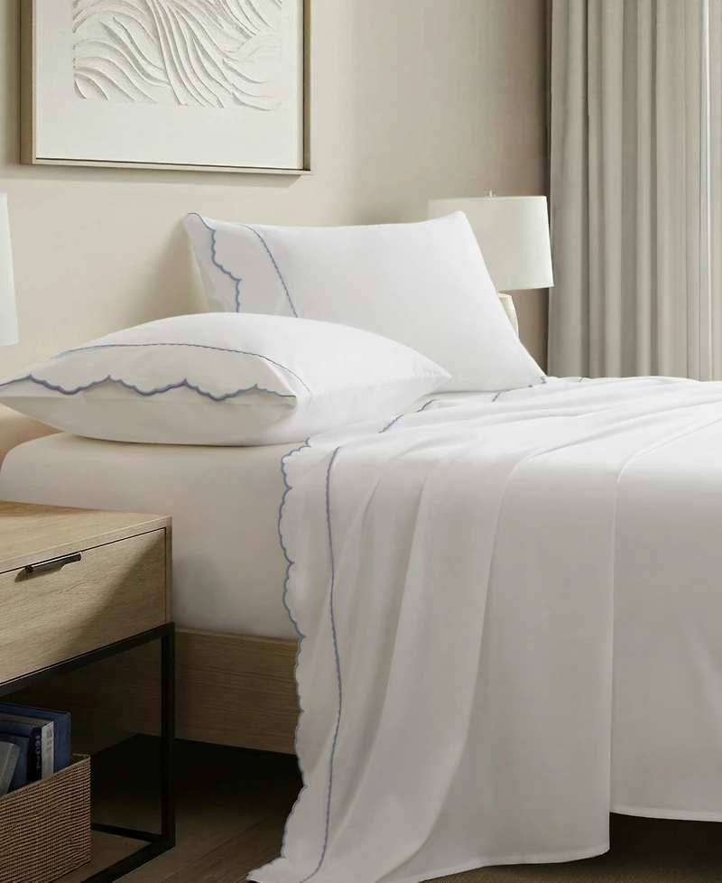 Harbor House Brielle Scalloped Edge 300-Thread Count Cotton 4-Piece Sheet Set