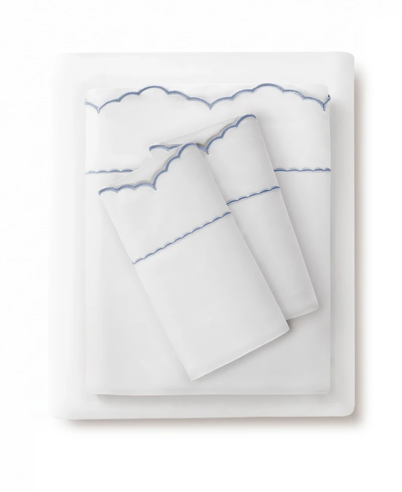 Harbor House Brielle Scalloped Edge 300-Thread Count Cotton 4-Piece Sheet Set