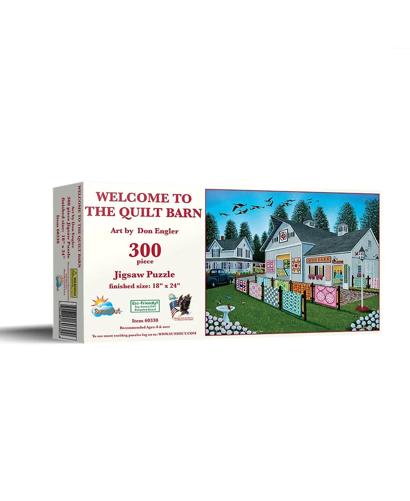 SunsOut Welcome to the Quilt Barn 300 Piece Jigsaw Puzzle, Ages 15+