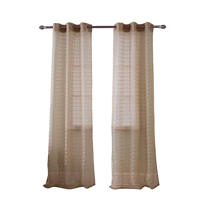 Olivia Gray Wanda Box Voile Grommet Panel Polyester Curtain Panels