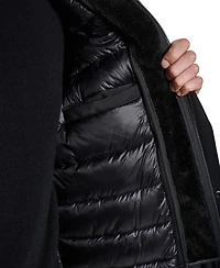 Karl Lagerfeld Paris Men's Regular-Fit Hooded Shearling-Lined Bib Parka