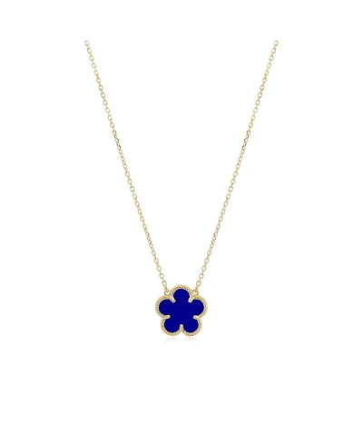 The Lovery Lapis Single Spring Flower Necklace 14K