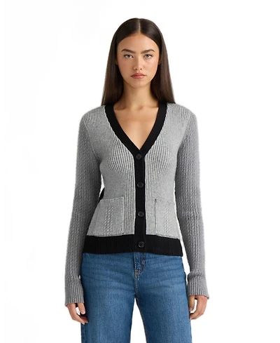 Nvlt Women's Color Block Cable Cardigan