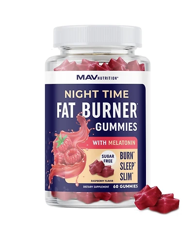 Mav Nutrition Night Time Gummies with Melatonin, Kidney Bean and Coffee Bean, Mixed Berry Flavor, 60 Count